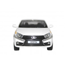 Машина "АВТОПАНОРАМА" LADA VESTA "ТАКСИ" белый, 1/24, свет, звук, инерция, в/к 24,5*12,5*10,5 см