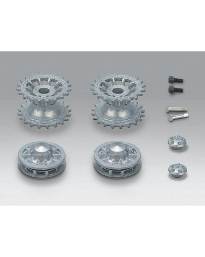 Ведущая звездочка 2 шт и ленивец 2 штуки для танка Tiger (металл) ранняя версия