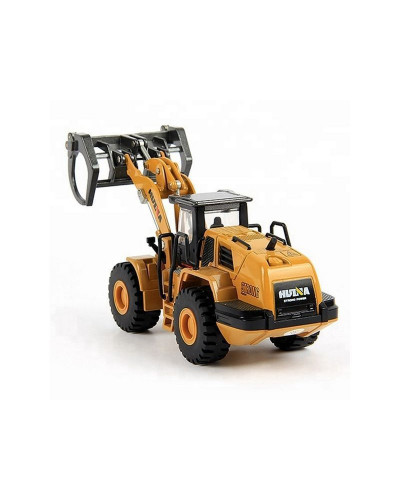 Металлический фронтальный погрузчик бревен HUI NA TOYS 1/50