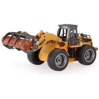 Металлический фронтальный погрузчик бревен HUI NA TOYS 1/50