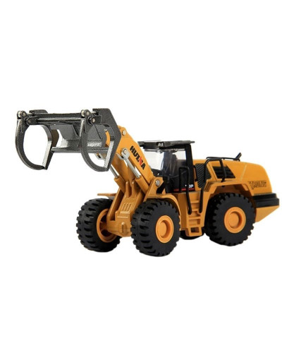 Металлический фронтальный погрузчик бревен HUI NA TOYS 1/50