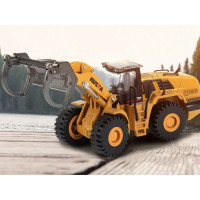 Металлический фронтальный погрузчик бревен HUI NA TOYS 1/50