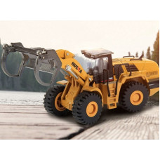 Металлический фронтальный погрузчик бревен HUI NA TOYS 1/50