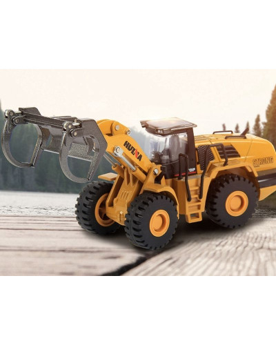 Металлический фронтальный погрузчик бревен HUI NA TOYS 1/50