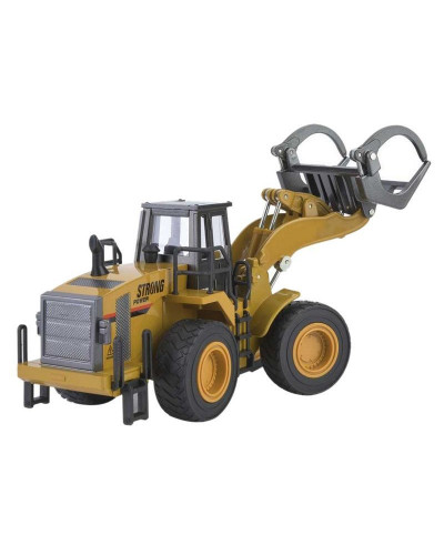 Металлический фронтальный погрузчик бревен HUI NA TOYS 1/40