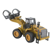 Металлический фронтальный погрузчик бревен HUI NA TOYS 1/40