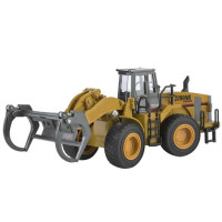 Металлический фронтальный погрузчик бревен HUI NA TOYS 1/40