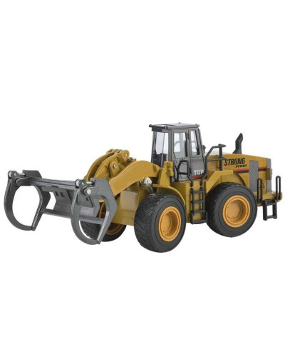 Металлический фронтальный погрузчик бревен HUI NA TOYS 1/40