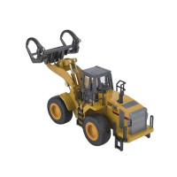 Металлический фронтальный погрузчик бревен HUI NA TOYS 1/40
