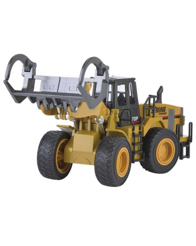 Металлический фронтальный погрузчик бревен HUI NA TOYS 1/40