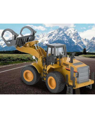 Металлический фронтальный погрузчик бревен HUI NA TOYS 1/40