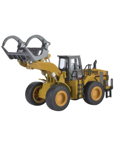 Металлический фронтальный погрузчик бревен HUI NA TOYS 1/40