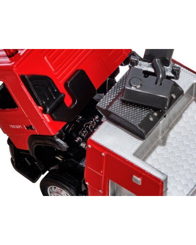 Машина "АВТОПАНОРАМА" Volvo пожарная машина, красный, 1/50, свет, звук, в/к 28*14*10 см