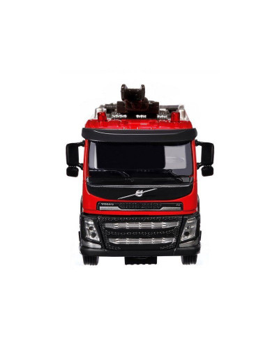 Машина "АВТОПАНОРАМА" Volvo пожарная машина, красный, 1/50, свет, звук, в/к 28*14*10 см