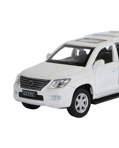 Машина "АВТОПАНОРАМА" Lexus LX570, белый, 1/43, инерция, в/к 17,5*12,5*6,5 см