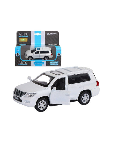 Машина "АВТОПАНОРАМА" Lexus LX570, белый, 1/43, инерция, в/к 17,5*12,5*6,5 см
