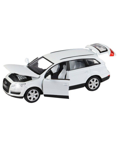 Машина "АВТОПАНОРАМА" Audi Q7, белый, 1/32, свет, звук, инерция, в/к 17,5*13,5*9 см