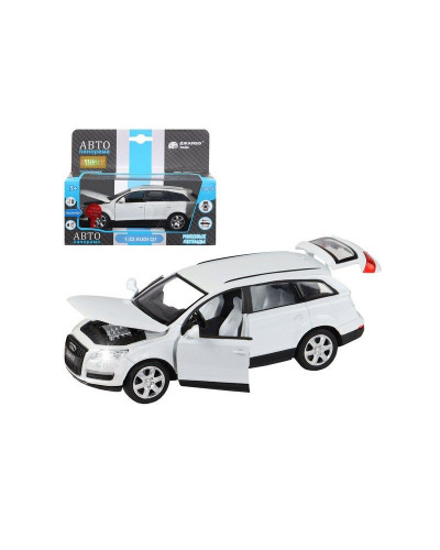 Машина "АВТОПАНОРАМА" Audi Q7, белый, 1/32, свет, звук, инерция, в/к 17,5*13,5*9 см