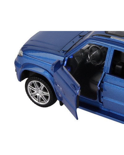 Машина "АВТОПАНОРАМА" УАЗ "PATRIOT", темно-синий металлик, 1/26, свет, звук, в/к 24,5*12,5*10,5 см