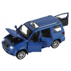 Машина "АВТОПАНОРАМА" УАЗ "PATRIOT", темно-синий металлик, 1/26, свет, звук, в/к 24,5*12,5*10,5 см