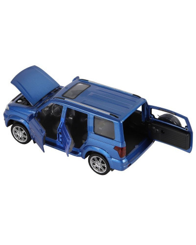 Машина "АВТОПАНОРАМА" УАЗ "PATRIOT", темно-синий металлик, 1/26, свет, звук, в/к 24,5*12,5*10,5 см