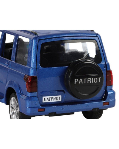 Машина "АВТОПАНОРАМА" УАЗ "PATRIOT", темно-синий металлик, 1/26, свет, звук, в/к 24,5*12,5*10,5 см