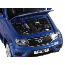 Машина "АВТОПАНОРАМА" УАЗ "PATRIOT", темно-синий металлик, 1/26, свет, звук, в/к 24,5*12,5*10,5 см