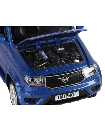 Машина "АВТОПАНОРАМА" УАЗ "PATRIOT", темно-синий металлик, 1/26, свет, звук, в/к 24,5*12,5*10,5 см