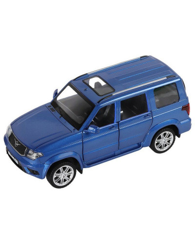 Машина "АВТОПАНОРАМА" УАЗ "PATRIOT", темно-синий металлик, 1/26, свет, звук, в/к 24,5*12,5*10,5 см