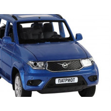 Машина "АВТОПАНОРАМА" УАЗ "PATRIOT", темно-синий металлик, 1/26, свет, звук, в/к 24,5*12,5*10,5 см