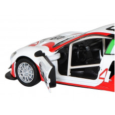 Машина "АВТОПАНОРАМА" Maserati Gran Turismo MC GT4, белый, 1/32, свет, звук, в/к 17,5*13,5*9 см