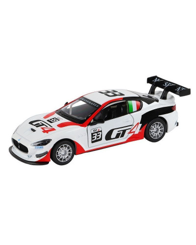 Машина "АВТОПАНОРАМА" Maserati Gran Turismo MC GT4, белый, 1/32, свет, звук, в/к 17,5*13,5*9 см
