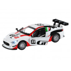 Машина "АВТОПАНОРАМА" Maserati Gran Turismo MC GT4, белый, 1/32, свет, звук, в/к 17,5*13,5*9 см