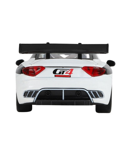 Машина "АВТОПАНОРАМА" Maserati Gran Turismo MC GT4, белый, 1/32, свет, звук, в/к 17,5*13,5*9 см