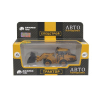 Машина "АВТОПАНОРАМА" БУЛЬДОЗЕР, оранжевый, инерция, в/к 20,5*7,5*9 см