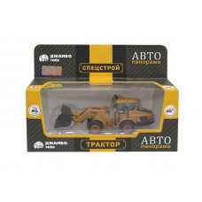 Машина "АВТОПАНОРАМА" БУЛЬДОЗЕР, оранжевый, инерция, в/к 20,5*7,5*9 см