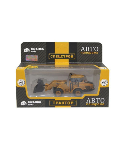 Машина "АВТОПАНОРАМА" БУЛЬДОЗЕР, оранжевый, инерция, в/к 20,5*7,5*9 см