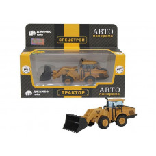 Машина "АВТОПАНОРАМА" БУЛЬДОЗЕР, оранжевый, инерция, в/к 20,5*7,5*9 см