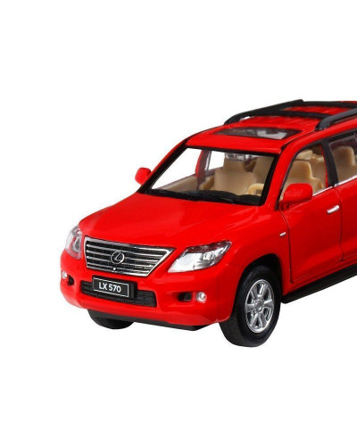 Машина "АВТОПАНОРАМА" Lexus LX570, красный, 1/32, свет, звук, инерция, в/к 17,5*13,5*9 см