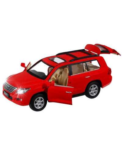 Машина "АВТОПАНОРАМА" Lexus LX570, красный, 1/32, свет, звук, инерция, в/к 17,5*13,5*9 см