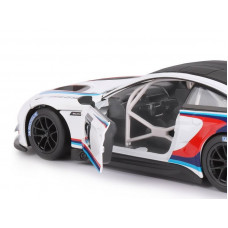 Машина "АВТОПАНОРАМА" BMW M6 GT3, белый, 1/24, свет, звук, в/к 24,5*12,5*10,5 см