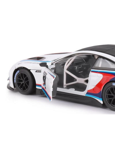 Машина "АВТОПАНОРАМА" BMW M6 GT3, белый, 1/24, свет, звук, в/к 24,5*12,5*10,5 см
