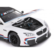 Машина "АВТОПАНОРАМА" BMW M6 GT3, белый, 1/24, свет, звук, в/к 24,5*12,5*10,5 см