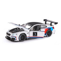 Машина "АВТОПАНОРАМА" BMW M6 GT3, белый, 1/24, свет, звук, в/к 24,5*12,5*10,5 см