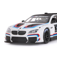 Машина "АВТОПАНОРАМА" BMW M6 GT3, белый, 1/24, свет, звук, в/к 24,5*12,5*10,5 см