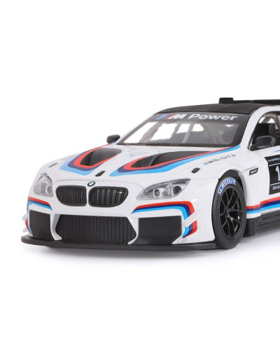 Машина "АВТОПАНОРАМА" BMW M6 GT3, белый, 1/24, свет, звук, в/к 24,5*12,5*10,5 см