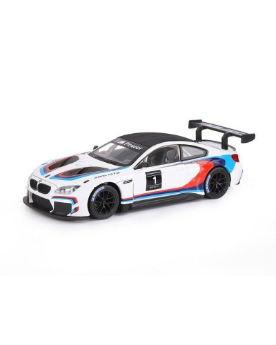 Машина "АВТОПАНОРАМА" BMW M6 GT3, белый, 1/24, свет, звук, в/к 24,5*12,5*10,5 см