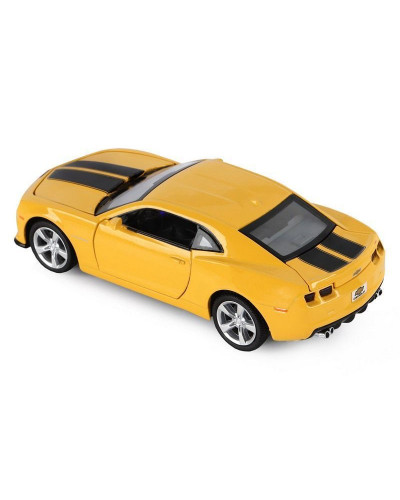 Машина "АВТОПАНОРАМА" Chevrolet Camaro SS, желтый, 1/32, свет, звук, инерция, в/к 17,5*13,5*9 см