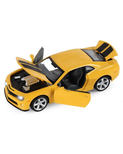 Машина "АВТОПАНОРАМА" Chevrolet Camaro SS, желтый, 1/32, свет, звук, инерция, в/к 17,5*13,5*9 см