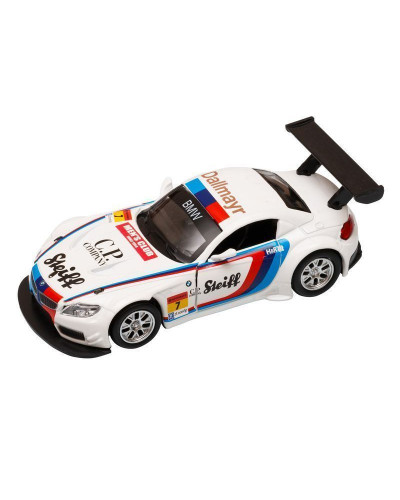 Машина "АВТОПАНОРАМА" BMW Z4 GT3, 1/38, белый, инерция, откр. двери, в/к 17,5*12,5*6,5 см